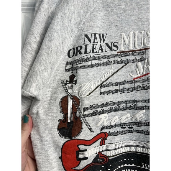 New Orleans Jazz Vtg Sweatshirt 1980's Mardi Gras Vacation Sz Medium USA - Picture 6 of 11
